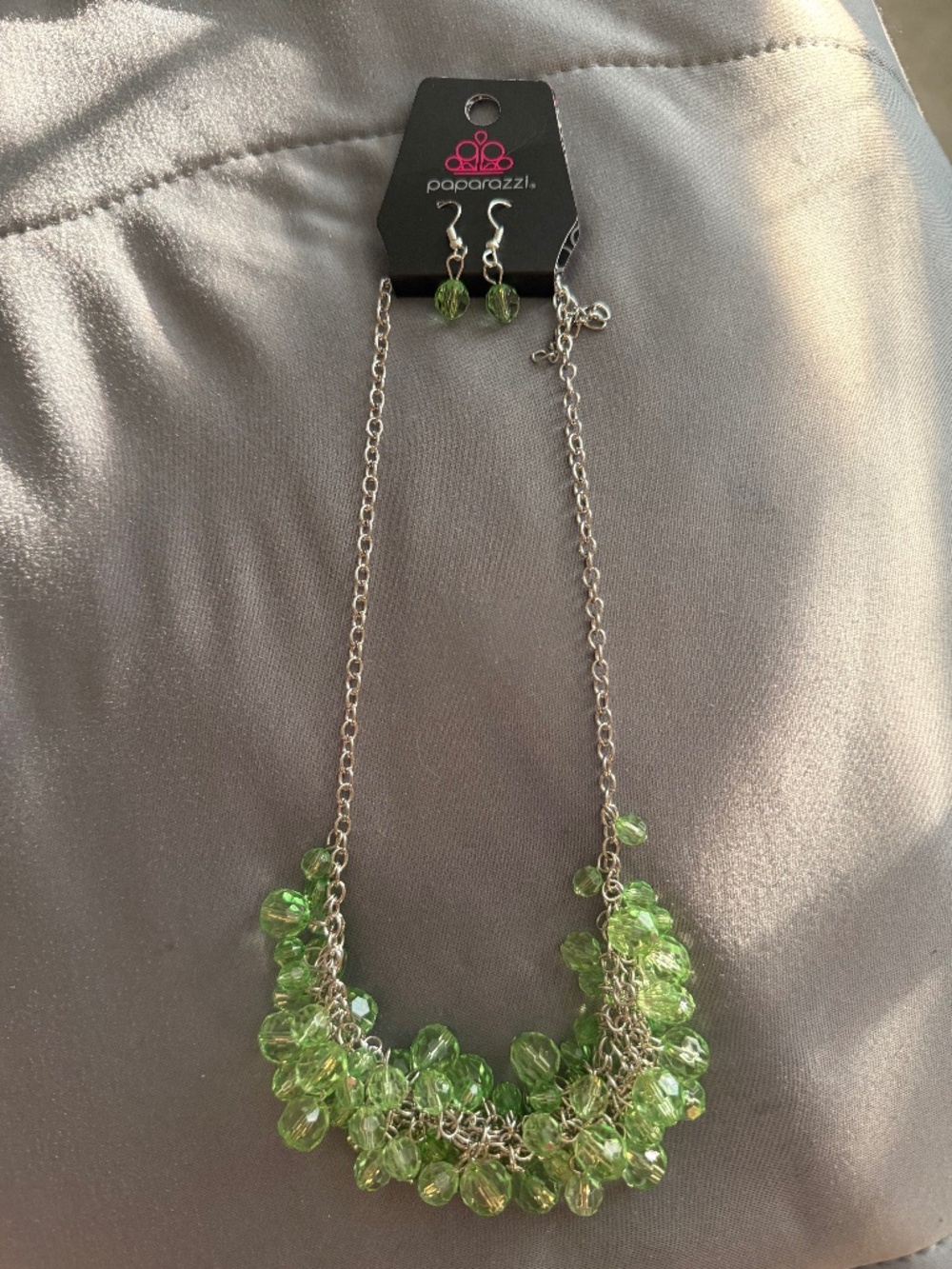 Bead cluster necklace and earring set